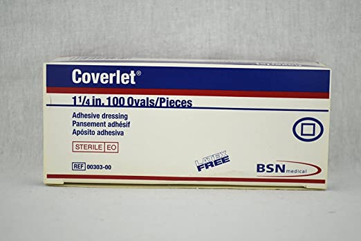 Coverlet Adhesive Dressing - 1 1/4" Oval Spot- Box of 100- Pack of 2