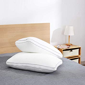 DOSLEEPS Set of 2 Pocket Spring Pillows, Memory Foam, Deep Sleep Pillow, Tencel Cover with Pocket Springs, 5 Star Hotel Collection Luxury Pillow, Firm, Perfect for Neck/Shoulder Pain/Allergy Sufferers, White