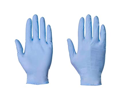 100 (1 Box) x Blue Nitrile (Latex & Powder Free) Gloves Disposable Food Medical etc. (Medium)