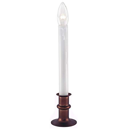 Celestial Lights Ultra Bright, Battery Operated LED Window Candle with Timer (1 Candle, Bronze)