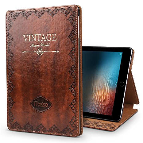 iPad Pro 10.5 Case,JGOO "Magic World Series" Vintage Book Style Silm PU Leather Smart Case w/ Auto Sleep Wake & Multi Angle Stand for Apple iPad Pro 10.5 Inch 2017,Brown