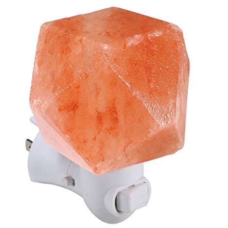GRDE Natural Crystal Himalayan Salt Lamp Nursery Wall Night Light with Incandescent Bulb and Multi Color Changing Bulb