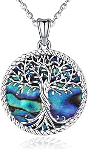 Aniu 925 Sterling Silver Pendant, Tree of Life Necklace for Women Girls, Family Tree Pendant Fine Jewelry Gifts for Wife, Mum and Girlfriend