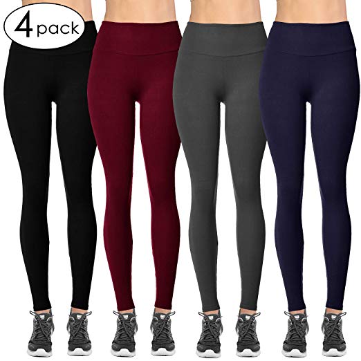 VIV Collection Full Length Women's Solid Color Brushed Leggings (XS - 2XL)