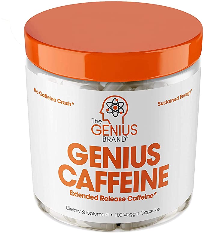 Genius Caffeine – Sula Extended Release Microencap – All Natural Non Caffeine Crash Sustained Energy, 100 Vcaps