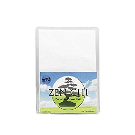 Buckwheat Pillow Case - Zen Chi 100% 400 Thread Count Premium Pillow Case - Fits All Queen Sized Pillows (20" X 30")