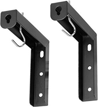 VIVO Black Universal Wall Hanging 6 inch Adjustable L-Bracket Mount Plate Kit for Projector Screen (MOUNT-PS01B)