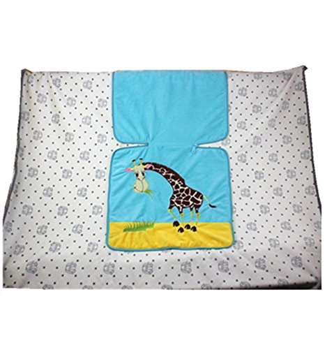 Kris&Ken 2-in-1 Unisex-Baby Crib Bedding Toddler Soft Printed Security Blanket with Pillow Case