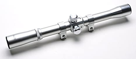 Hammers 22 Rifle Scope 4X20 with Dovetail Ring Polished Silver Chrome Finish