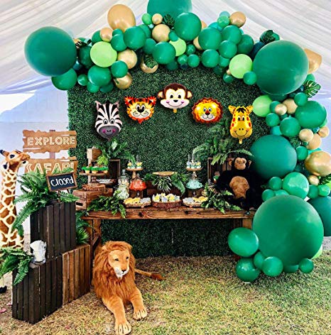 Jungle Safari Theme Party Supplies, 110 PCS Balloon Garland Kit, Favors for Kids Boys Birthday Baby Shower Decor, Balloons for Parties, Christmas Party Birthday Balloons Decorations