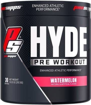 PRO SUPPS HYDE PRE WORKOUT - 30 SERVINGS (WATERMELON), Red, 292.5 g (Pack of 1)