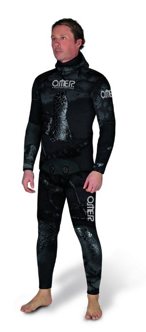 OMER 5mm Compressed Neoprene Black Moon Mens Spearfishing Camouflage 2 Piece Wetsuit