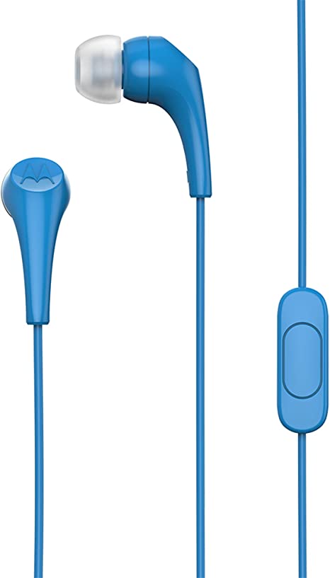 Motorola Earbuds 2 in-Ear Headphones - Noise Isolation, 10mm Audio Drivers, in-Line Microphone - Compatible with Smart Voice Assistants, Lightweight Design, Secure Ear Hook Style - 2 Extra Earbuds