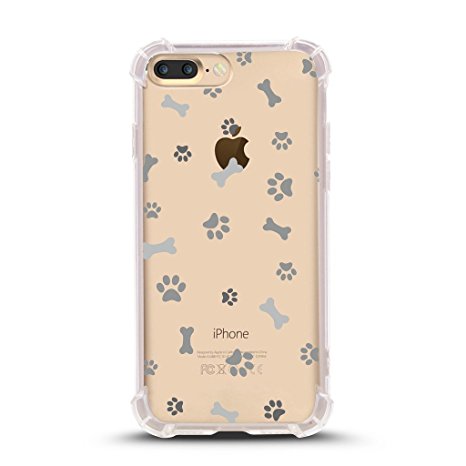 iPhone 7 Plus Shock Absorbent Case (5.5 inch screen), dog paw and bone pattern Design