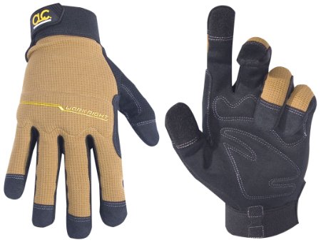 Custom Leathercraft 124L Workright Flex Grip Work Gloves, Large
