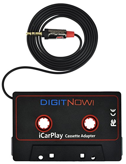 DigitNow Car Cassette Adapter Audio Tape, Listen to your iPod or other audio device through your car's cassette player, with a 3.5mm headphone jack (black)