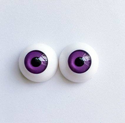 1 Pair Handmade Acrylic Pure Violet Half Ball Eyes for BJD Dollfie SD Doll