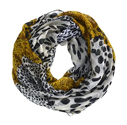 Peach Couture Retro Neon Animal Print Infinity Loop Scarf