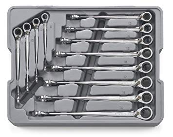 GearWrench 85388 12 Piece Reversible X-Beam Combination Ratcheting Wrench Set Metric