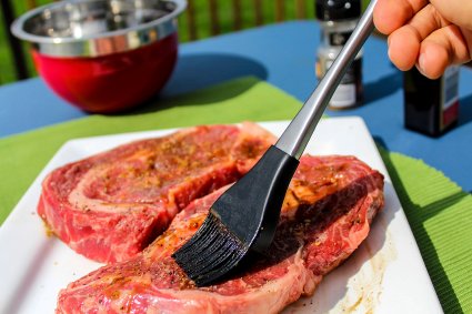 Yumms! Basting Brush Or Marinating Brush Silicone with 12 Inch Handle for Barbecue and Grilling