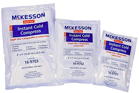 McKesson 16-9701 Medi-Pak Instant Cold Compress, 4" Width, 6" Length, 4" Width, 6" Length (Pack of 24)