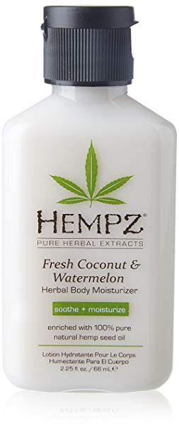 Hempz Herbal Body Moisturizer, Pearl White, Fresh Coconut/Watermelon, 2.25 Ounce