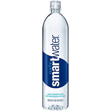 smartwater vapor distilled premium water bottle, 1 Liter