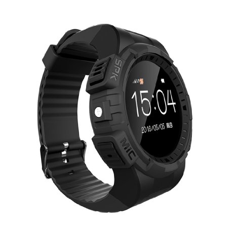 Markrom V11 Smart watch for Iphone Samsung phone With Bluetooth Watch Camera Heart Rate Waterproof IP66 black