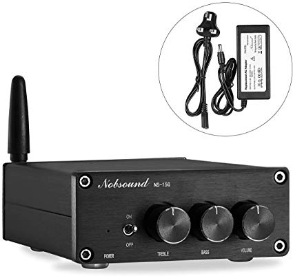 Nobsound Mini 200W (100W×2) Bluetooth 4.2 TPA3116 Digital Amplifier HiFi Stereo Class D Power Amp with Power Supply (NS-15G)