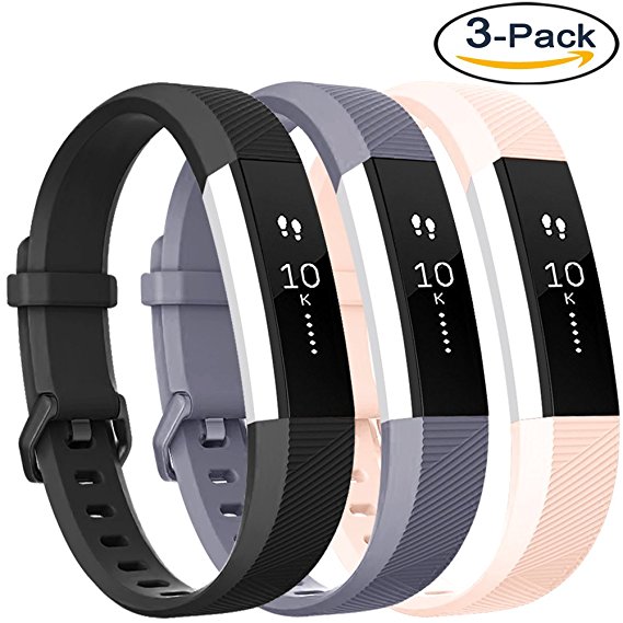 Vancle For Fitbit Alta HR Bands and Fitbit Alta Bands (3 PACK), Newest Sport Replacement Wristbands with Secure Metal Buckle for Fitbit Alta HR/Fitbit Alta