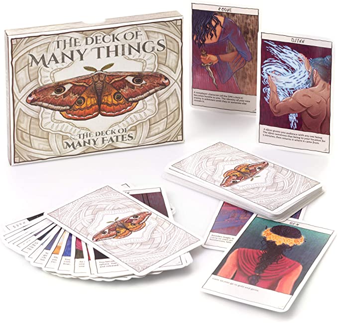 The Deck of Many Things & The Deck of Many Fates - 49 Hand-Illustrated Colorful Fantasy Tabletop Role Playing Game RPG Storytelling Tarot Card Dungeon Master Accessories