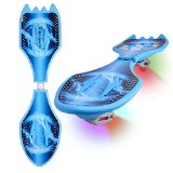 Junior Caster Board in Blue Color with Illuminating Wheels for More Excitement Fun and Visibility High Quality Durable Wave Board Unconditional 60-Day Money Back Guarantee Xino Sports Twistboard