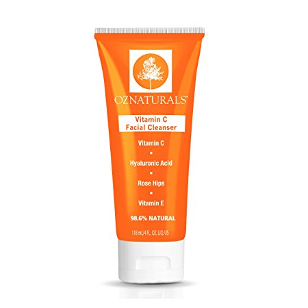 OZNaturals Vitamin C Facial Cleanser - The Most Effective Anti Aging Face Wash + The Natural Skin Care Solution For Clean Pores And A Healthy, Radiant Glow. 98% Natural, 4 oz. tube