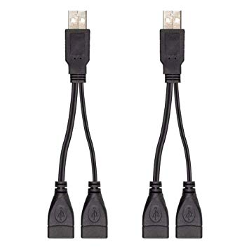 Dual USB Splitters Charger Cables Y-Splitter for Tesla Model 3 QI Wireless Charger - 2pcs