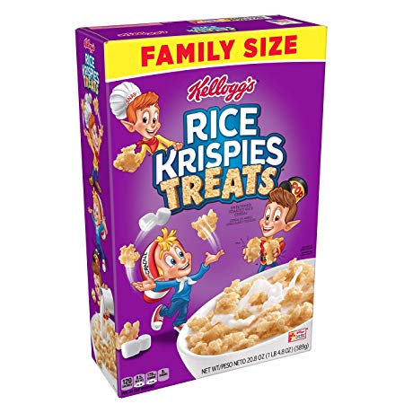 Kellogg’s Frosted Krispies, Breakfast Cereal, Toasted Rice Cereal, Fat-Free, 20.8 Oz,Pack of 1