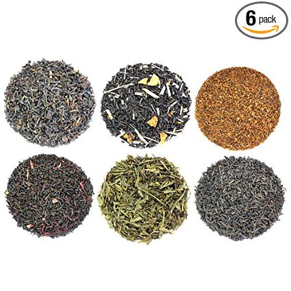 Loose Leaf Earl Grey Tea Sampler with Six Varieties of Earl Gray Tea including Classic Black, Russian, French, Oolong, Rooibos Herbal & Pan-Fried, Makes 120  Cups of Tea