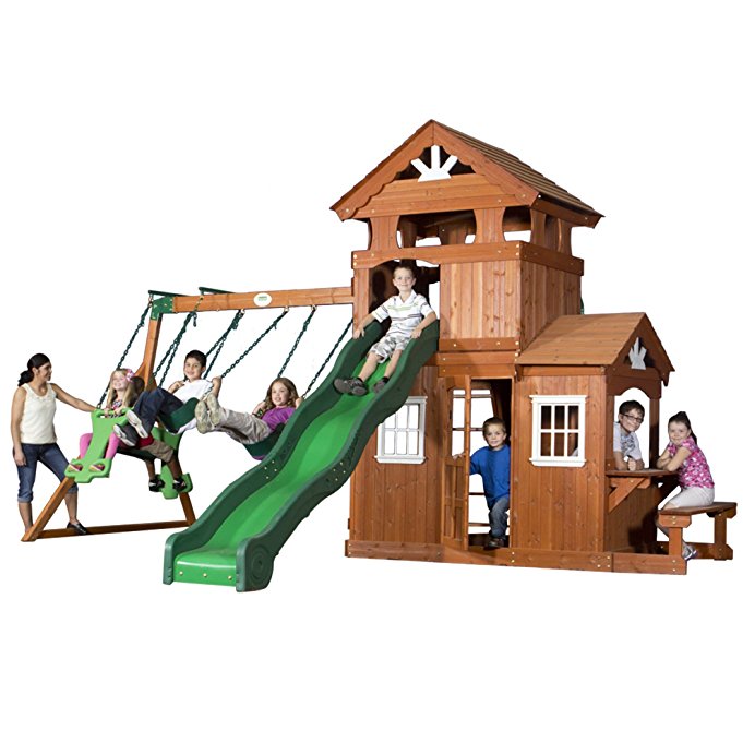 Backyard Discovery Shenandoah All Cedar Wood Playset Swing Set