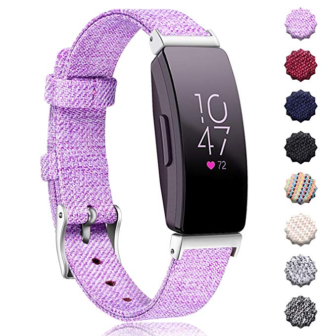 Maledan Replacement for Fitbit Inspire HR & Inspire Bands Women Men Large Small, Woven Fabric Accessories Strap Wrist Band Compatible with Fitbit Inspire & Inspire HR Fitness Tracker & Ace 2