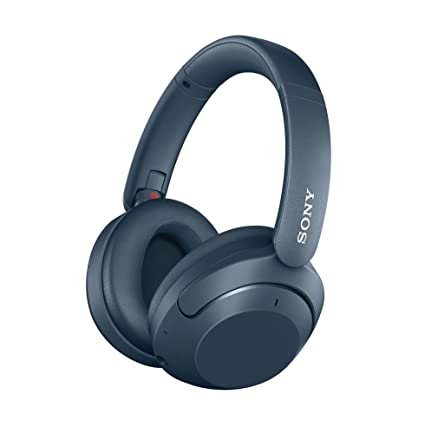 Sony WH-XB910N Extra Bass Noise Cancelling Bluetooth Wireless Over Ear Headphones with Alexa Voice Control, Fast Pair, Swift Pair, 30Hr Battery, Multi Point, Aux, App Support for Mobile Phone (Blue)