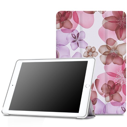 iPad Pro 9.7 Case - MoKo Ultra Slim Lightweight Smart-shell Stand Cover Case with Auto Wake / Sleep for Apple iPad Pro 9.7 Inch 2016 Release Tablet, Floral PURPLE