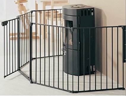 Bebemooi® Baby Safety Fence BBQ Fire Gate Fireplace Metal Plastic Baby Safety Gate With Door