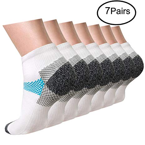 Plantar Fasciitis Support Compression Socks Women Men - Best Running Ankle Athletic Socks