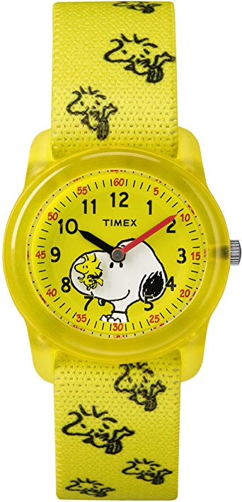 Timex Kids TW2R41500 Time Machines x Peanuts: Snoopy & Woodstock Elastic Fabric Strap Watch