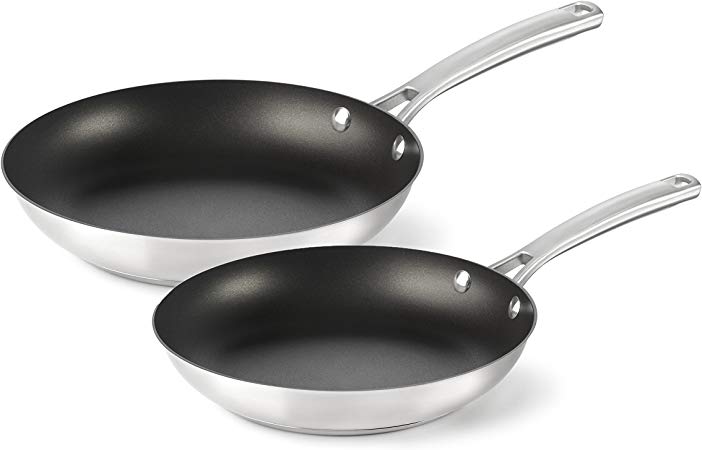 Calphalon Classic Stainless Steel Cookware, Nonstick Fry Pan, 2-Piece