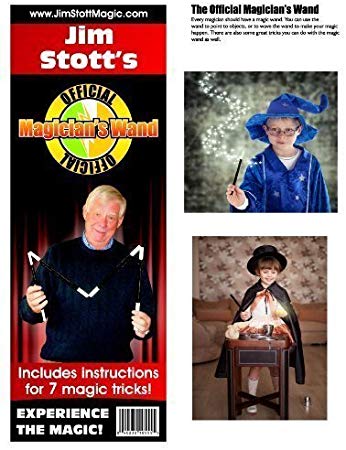 Jim Stott's 'Official Magician's Magic Wand Kit' Magic Set Includes Magic Wand, Zig Zag Pencil, Two Card Monte, Spot Card, Instructional Videos and More!