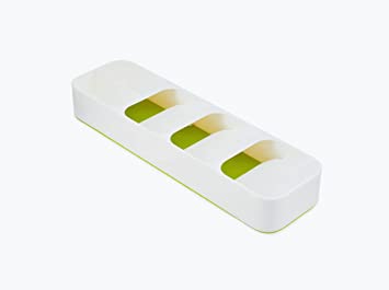 Joseph Joseph Compact Cutlery Organizer Kitchen Drawer Tray, Small, White