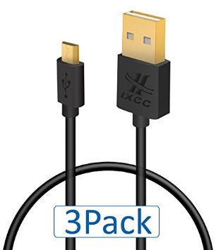 iXCC Freedom Series 1ft 3pc Short Reversible Micro USB to USB 2.0 Charge and Sync Cable Cord For Android/Samsung/Windows/MP3/Camera and other Device
