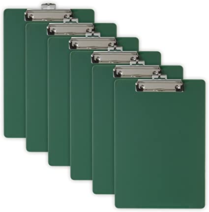 Officemate Recycled Plastic Clipboard, Letter Size, Green, Pack of 6 (83084)