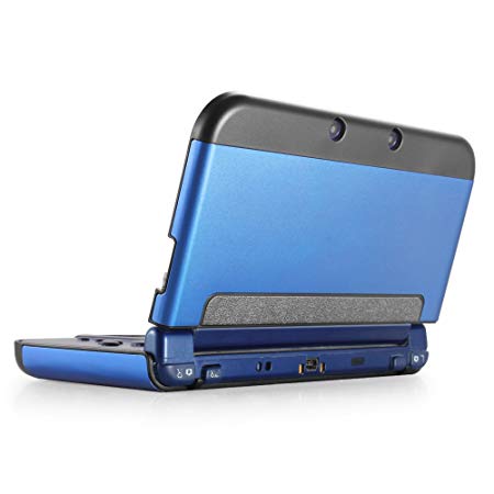 TNP New 3DS XL Case (Navy Blue) - Plastic   Aluminium Full Body Protective Snap-on Hard Shell Skin Case Cover for New Nintendo 3DS LL XL 2015 - [New Modified Hinge-less Design]