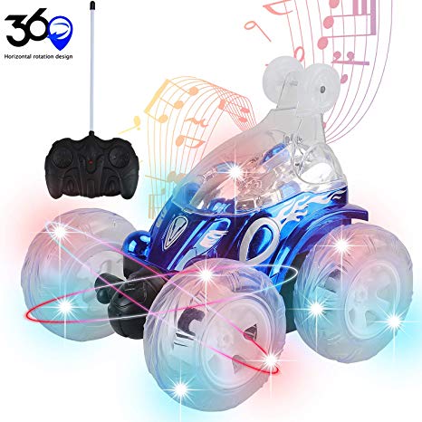 RC Cars for Kids ideallife Remote Control Car 360 Rotating 4WD Off Road Rotating Tumbling with Flashing LED Lights & Music Switch, Christmas & Birthday Gift for Kids, Boys & Girls